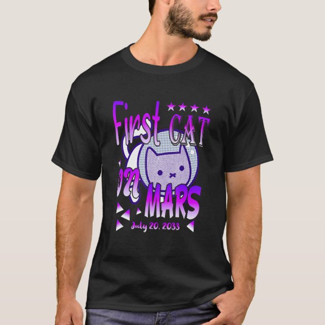 Astronaut Mars Cat T-Shirt (Front)
