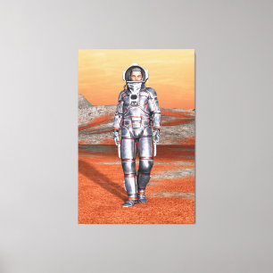 Astronaut Mars Explorer Alien Planet Space Art Canvas Print