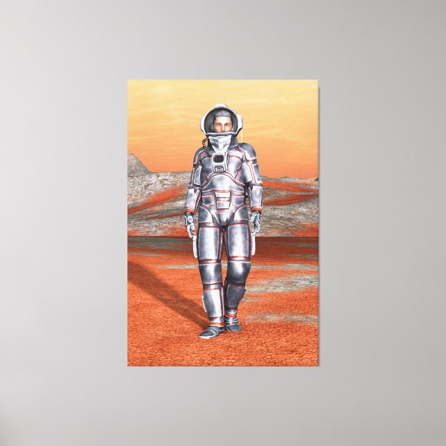 Astronaut Mars Explorer Alien Planet Space Art Canvas Print (Front)