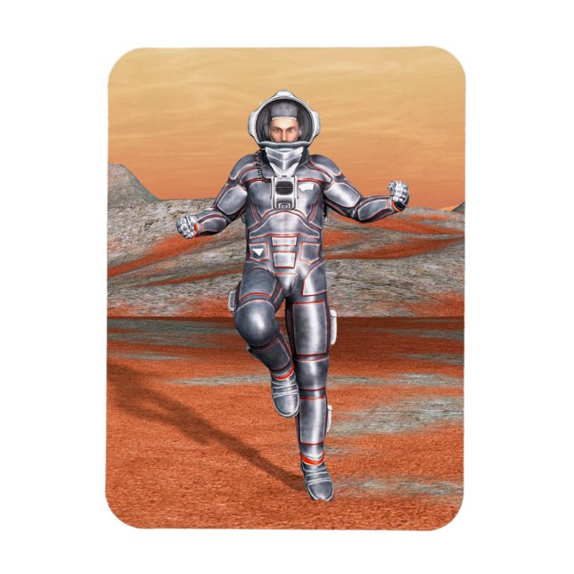 Astronaut Mars Explorer Alien Planet Space Art Magnet (Vertical)