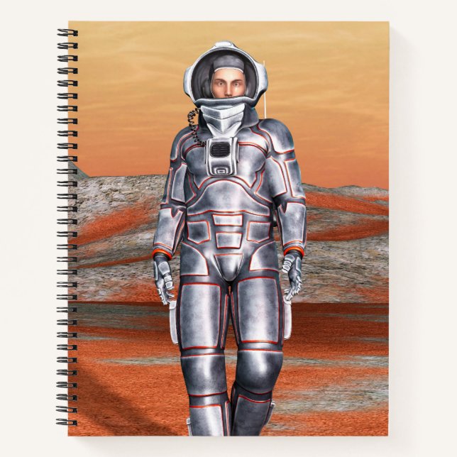 Astronaut Mars Explorer Alien Planet Space Art Notebook (Front)