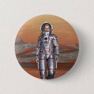 Astronaut Mars - Space Explorer on Alien Planet 2 Inch Round Button