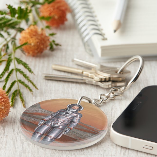 Astronaut Mars - Space Explorer on Alien Planet Keychain (Front Right)