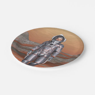 Astronaut Mars - Space Explorer on Alien Planet Paper Plate
