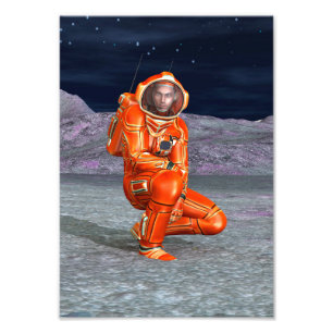 Astronaut Mars Space Explorer on Alien Planet Photo Print