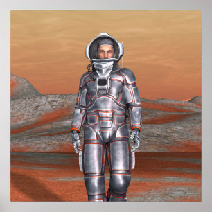 Astronaut Mars - Space Explorer on Alien Planet Poster