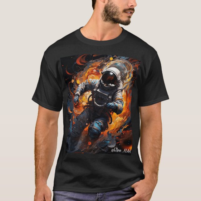 Astronaut Mens Tee - High Quality Generative Art (Front)