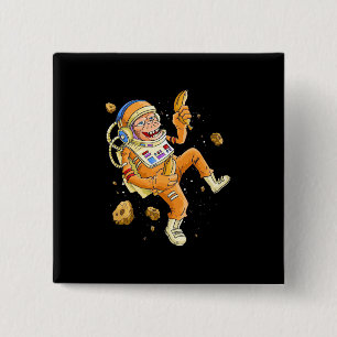 Astronaut Monkey Space 2 Inch Square Button