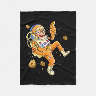 Astronaut Monkey Space Fleece Blanket