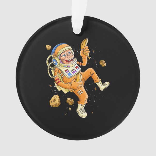 Astronaut Monkey Space Ornament (Front)
