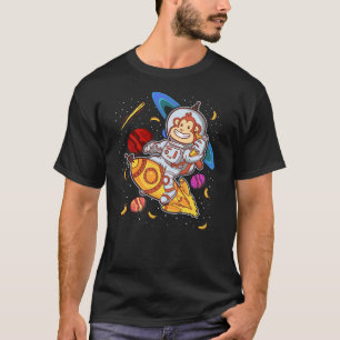 Astronaut Monkey Space Rocket Cute Funny Kids Boys T-Shirt