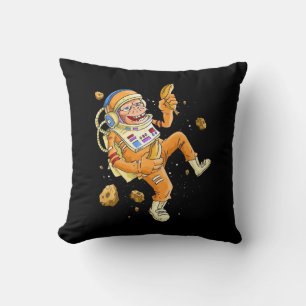 Astronaut Monkey Space Throw Pillow