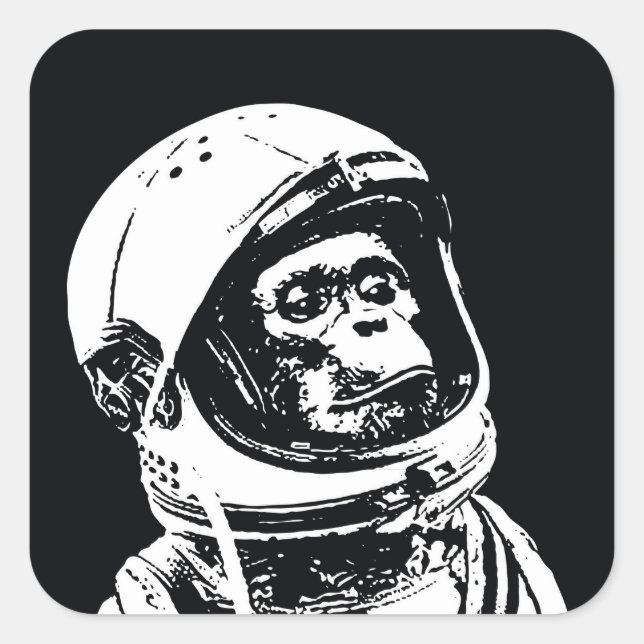 Astronaut Monkey Square Sticker (Front)