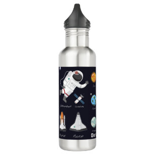 Astronaut Monogram Solar System Cool Kids Modern   710 Ml Water Bottle