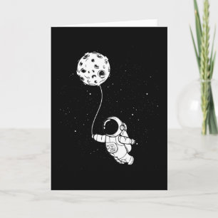 Astronaut Moon Balloon Card