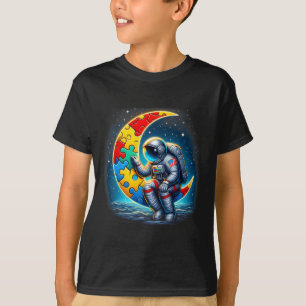 Astronaut Moon Bylloon Autism Awareness Autistic K T-Shirt