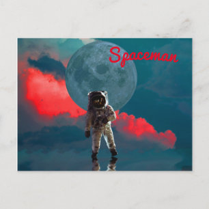Astronaut Moon Spaceman Postcard