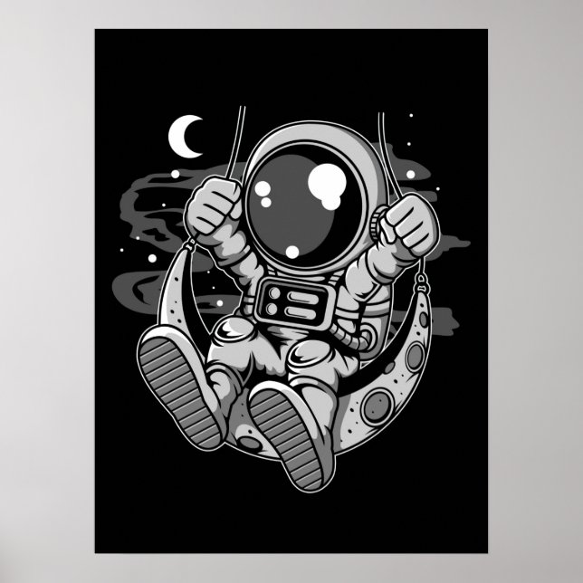 Astronaut Moon Swing Poster (Front)