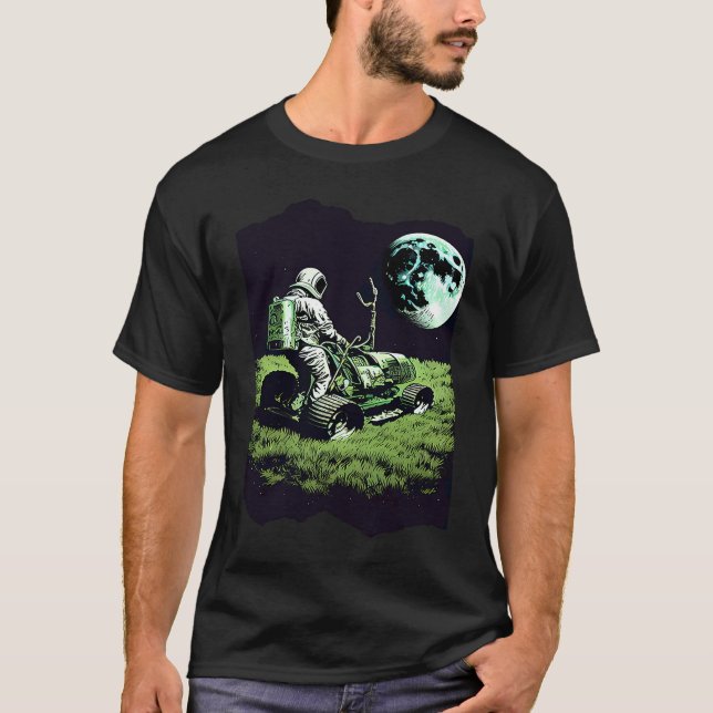 Astronaut Mowing The Lawn In Space Artwork  1 T-Shirt (Front)