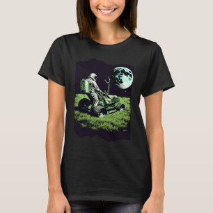Astronaut Mowing The Lawn In Space Artwork 1 T-Shirt