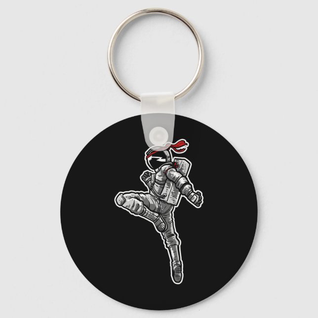 Astronaut Muay Thai Boxing Karate Kickboxing  Keychain (Front)