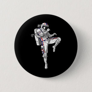 Astronaut Muay Thai Boxing Karate Kickboxing Marti 2 Inch Round Button