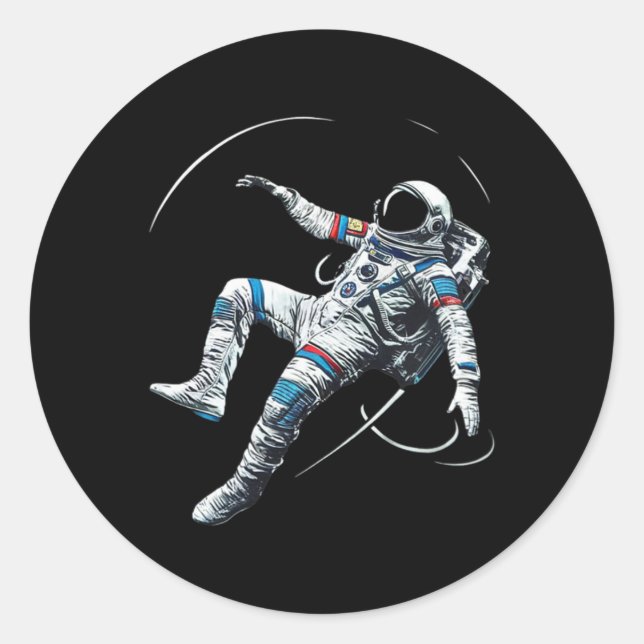 Astronaut Muay Thai Boxing Karate Kickboxing Marti Classic Round Sticker (Front)