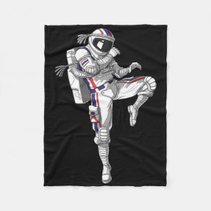 Astronaut Muay Thai Boxing Karate Kickboxing Marti Fleece Blanket