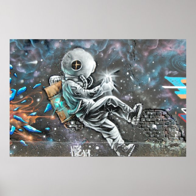 Astronaut Mural in Astoria Queens New York Poster (Front)