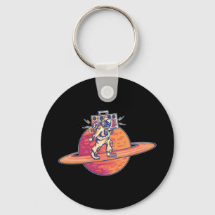 Astronaut Music Lover with Boombox Keychain