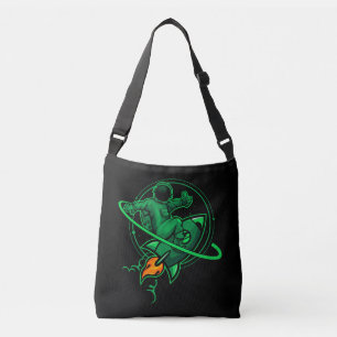 Astronaut On A Rocket Around Saturn Artwork   Crossbody Bag