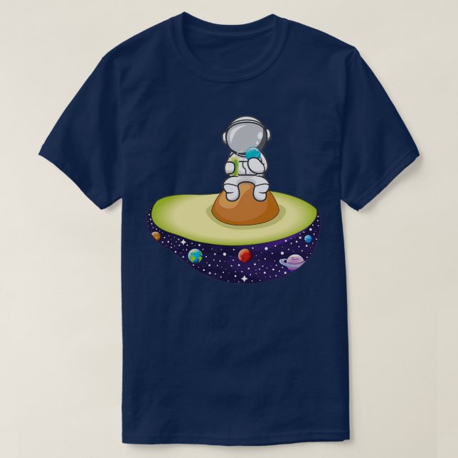 Astronaut on Avocado in space T-Shirt (Design Front)