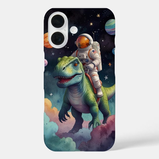 Astronaut on Dino in Space Case-Mate iPhone Case (Back)