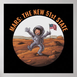 Astronaut on Mars Poster