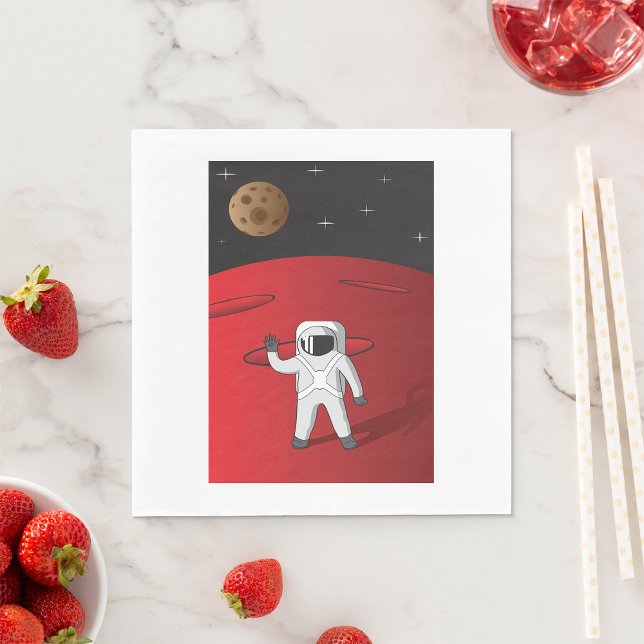 Astronaut on Mars Space Explorer Red Planet  Napkin (Creator Uploaded)