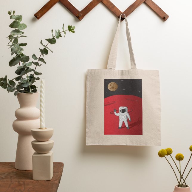 Astronaut on Mars Space Explorer Red Planet  Tote Bag (Creator Uploaded)