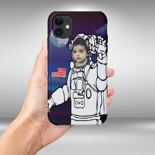 Astronaut On Moon Outer Space Boy Birthday iPhone 11 Case