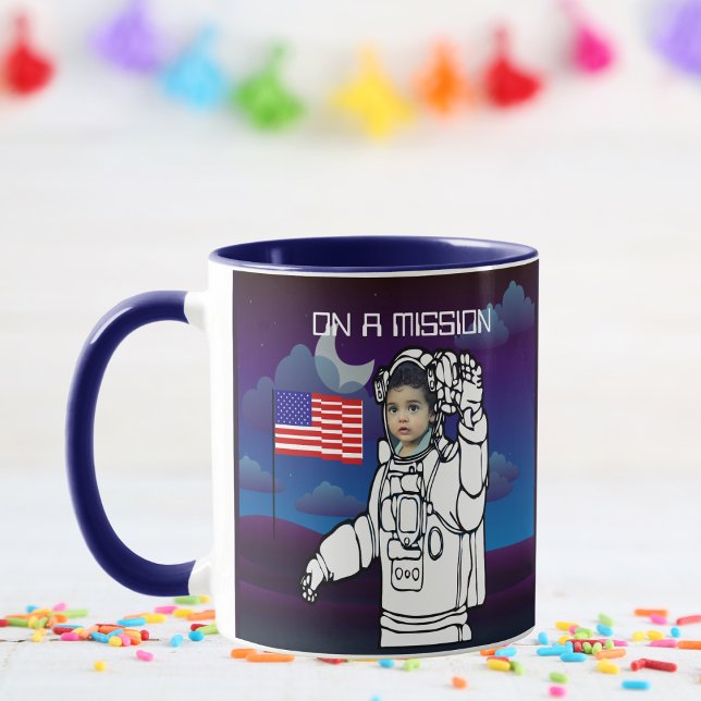 Astronaut On Moon Outer Space Boy Birthday Mug (Creator Uploaded)