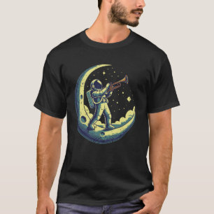 Astronaut On Moon Trumpet Funny Space Music Men Bo T-Shirt