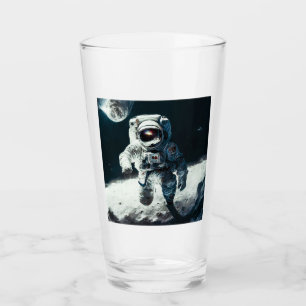 Astronaut on the Moon Glass Tumbler