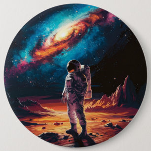 Astronaut on the Planet 6 Inch Round Button