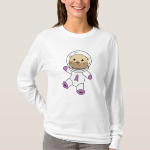 Astronaut Otter Space Planet T-Shirt