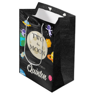 Astronaut Outer Space 2nd Birthday Medium Gift Bag
