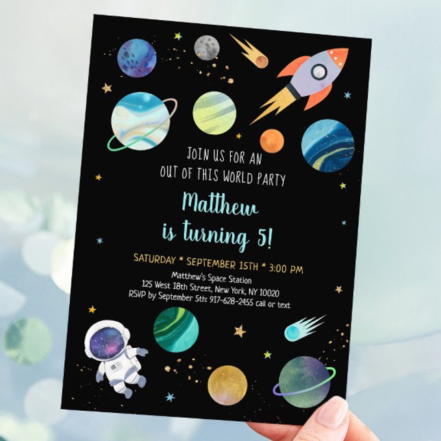 Astronaut Outer Space Birthday Invitation (Creator Uploaded)