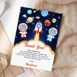  Astronaut Outer Space Birthday Thank You Card