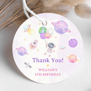 Astronaut Outer Space Birthday Thank You Favour Ta Tags