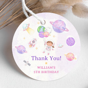 Astronaut Outer Space Birthday Thank You Favour Tags
