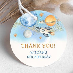 Astronaut Outer Space Birthday Thank You  Favour Tags