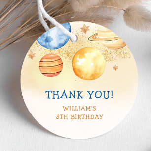 Astronaut Outer Space Birthday Thank You  Favour Tags