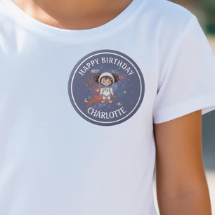Astronaut Outer Space Boy Birthday 4 Inch Round Button